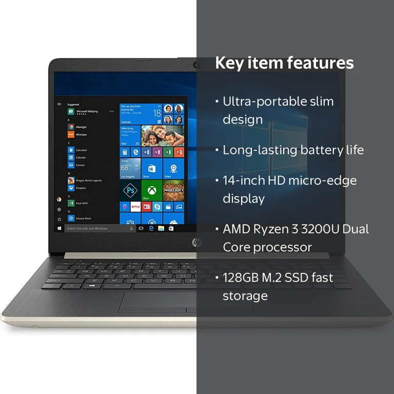 HP 14 inch Laptop (AMD Ryzen 3 3200U, 4 GB DDR4-2400 SDRAM Memory