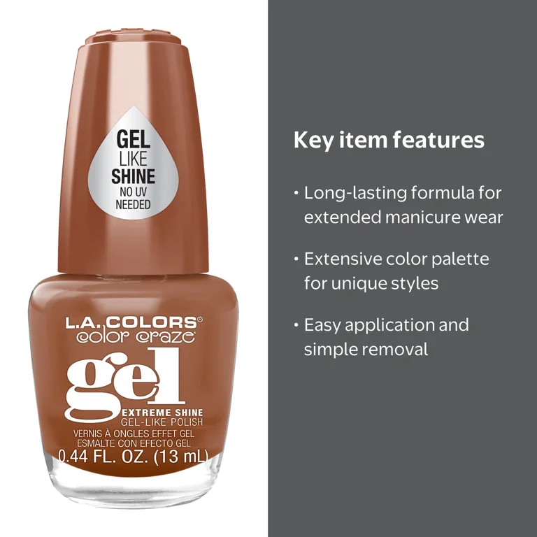 L.A. COLORS Gel-like Nail Polish, Nudie, 0.44 fl oz - Walmart.com