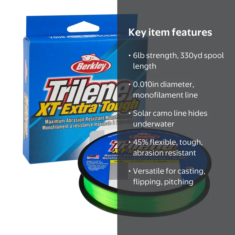Berkley Trilene® XT® Monofilament Fishing Line, Solar, 6 lb Test