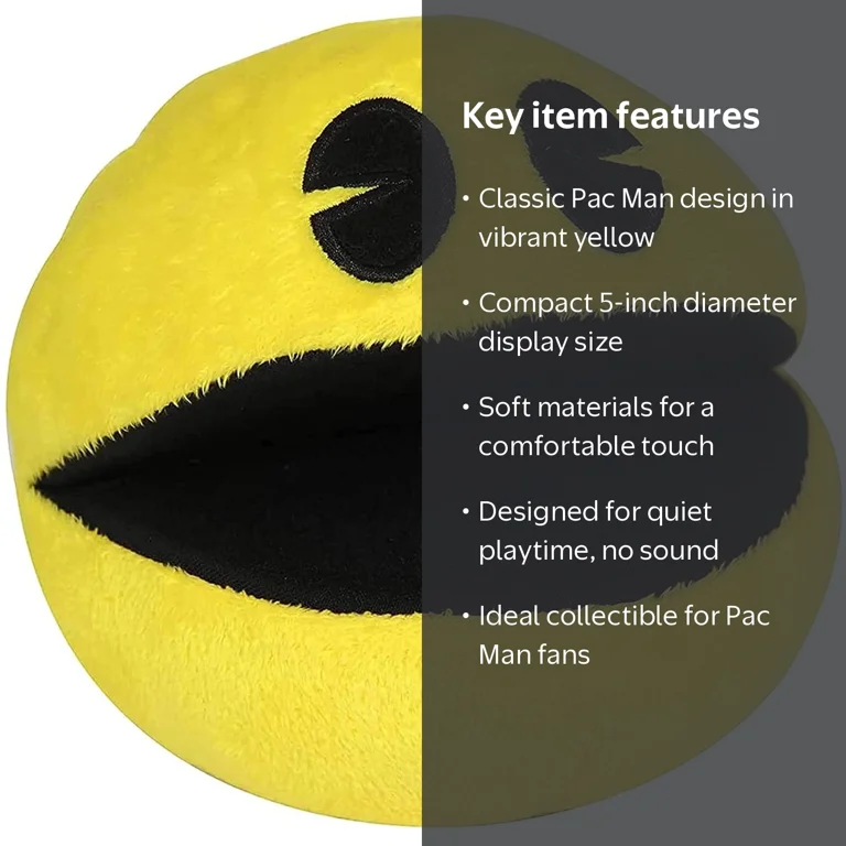 Brand New 5-inch Yellow Pac-Man Plushie - Soft, Soundless Toy