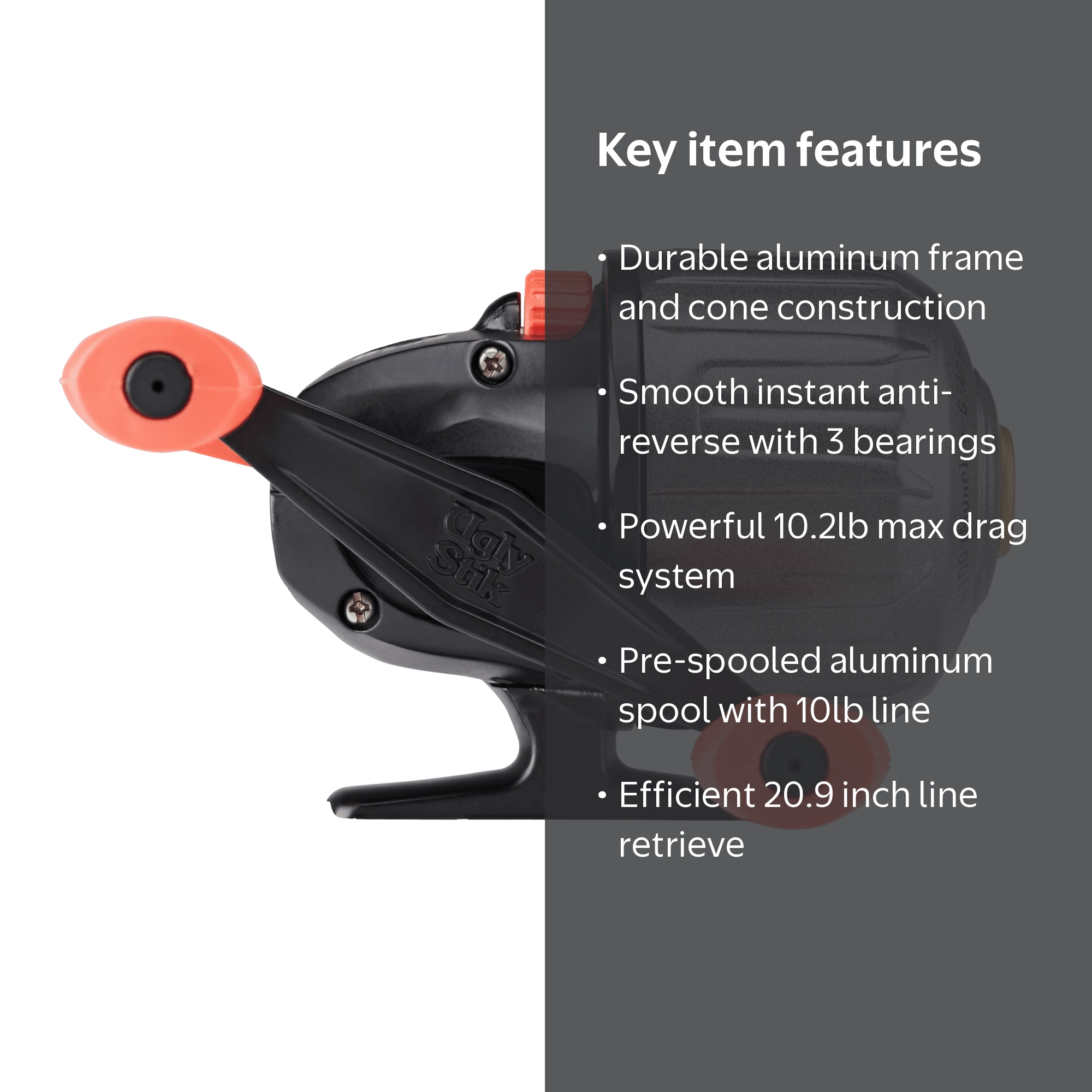 Ugly Stik, Spincast Reel, Ugly Tuff™ 10 Size, Durable Aluminum