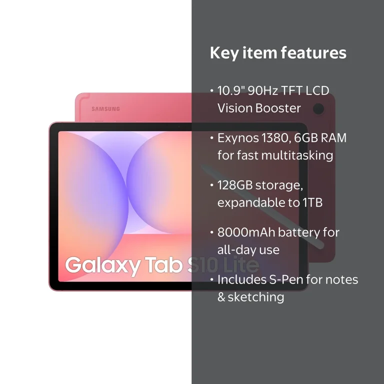 Samsung Galaxy Tab S10 Lite with S-Pen (128GB Storage, 6GB RAM) Wi