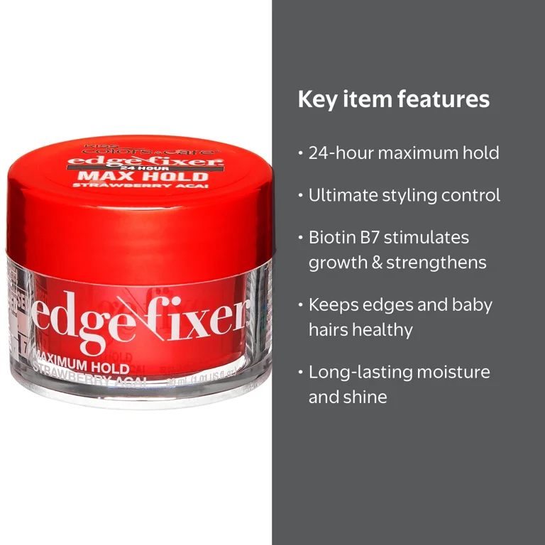 3 pack) Kiss Colors & Care Maximum Hold Edge Fixer Hair Styling