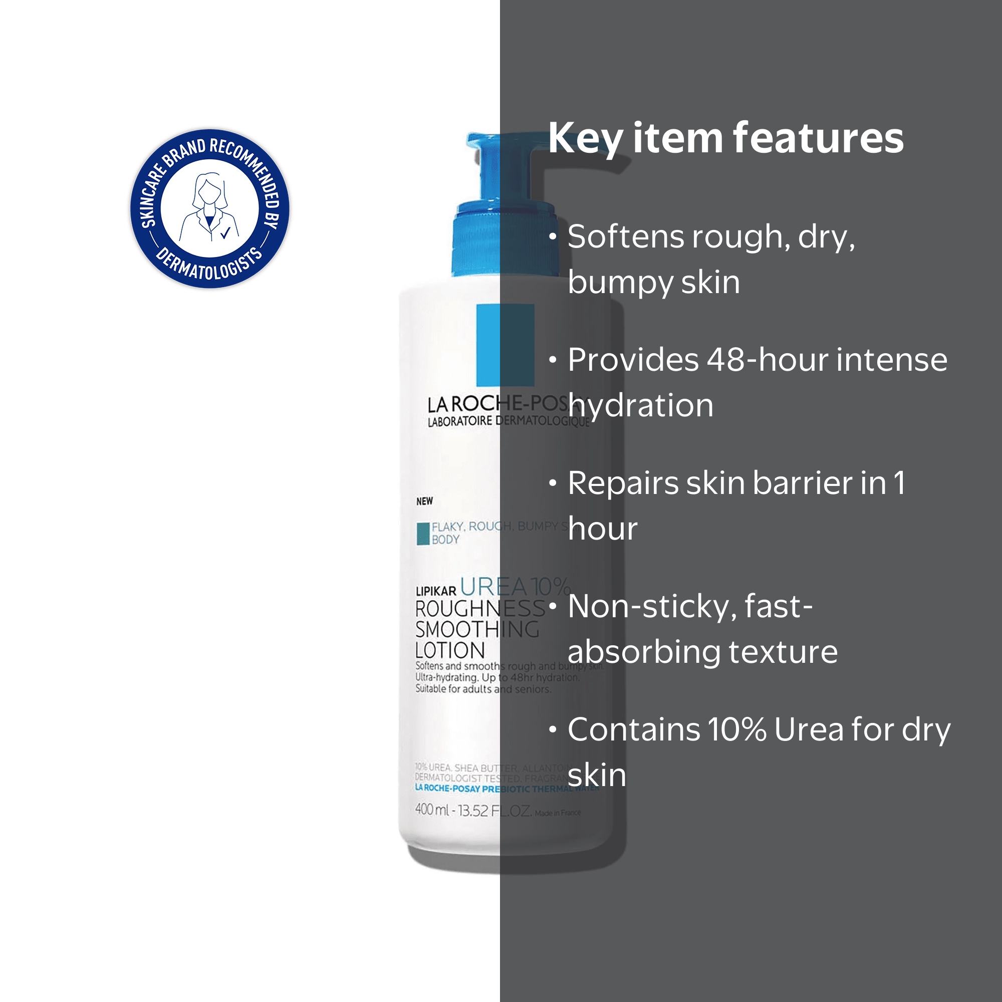 La Roche-Posay Lipikar Urea 10% Roughness Smoothing Lotion, 13.52