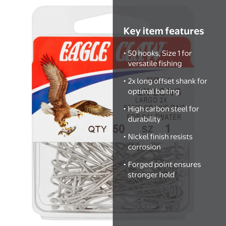 eagle claw fish hooks wholesale 90 Degree Pro-V Jig Hook regular shank length Lazer Sharp 4X Strong Straight