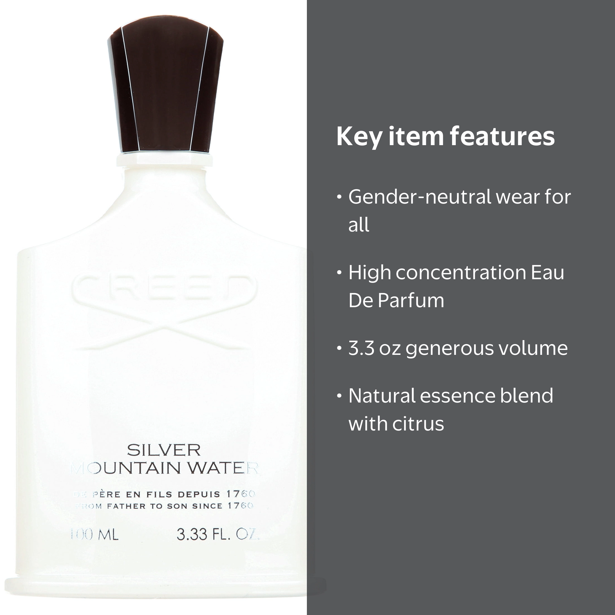 Creed, Unisex Fragrance, 3.3 Oz, Silver Mountain Water Eau De
