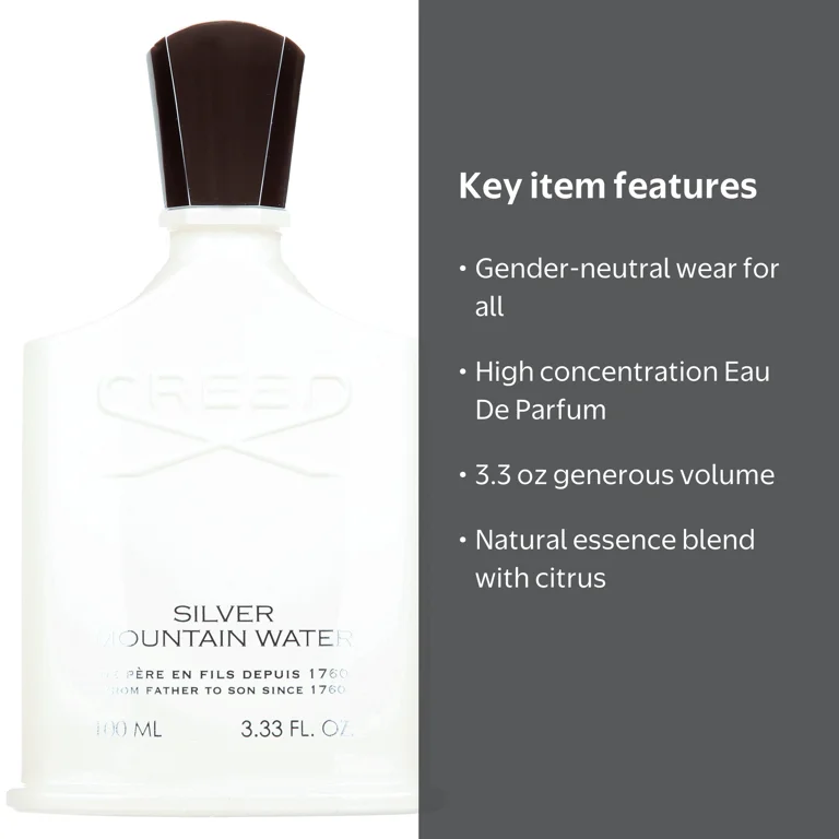 Creed, Unisex Fragrance, 3.3 Oz, Silver Mountain Water Eau De