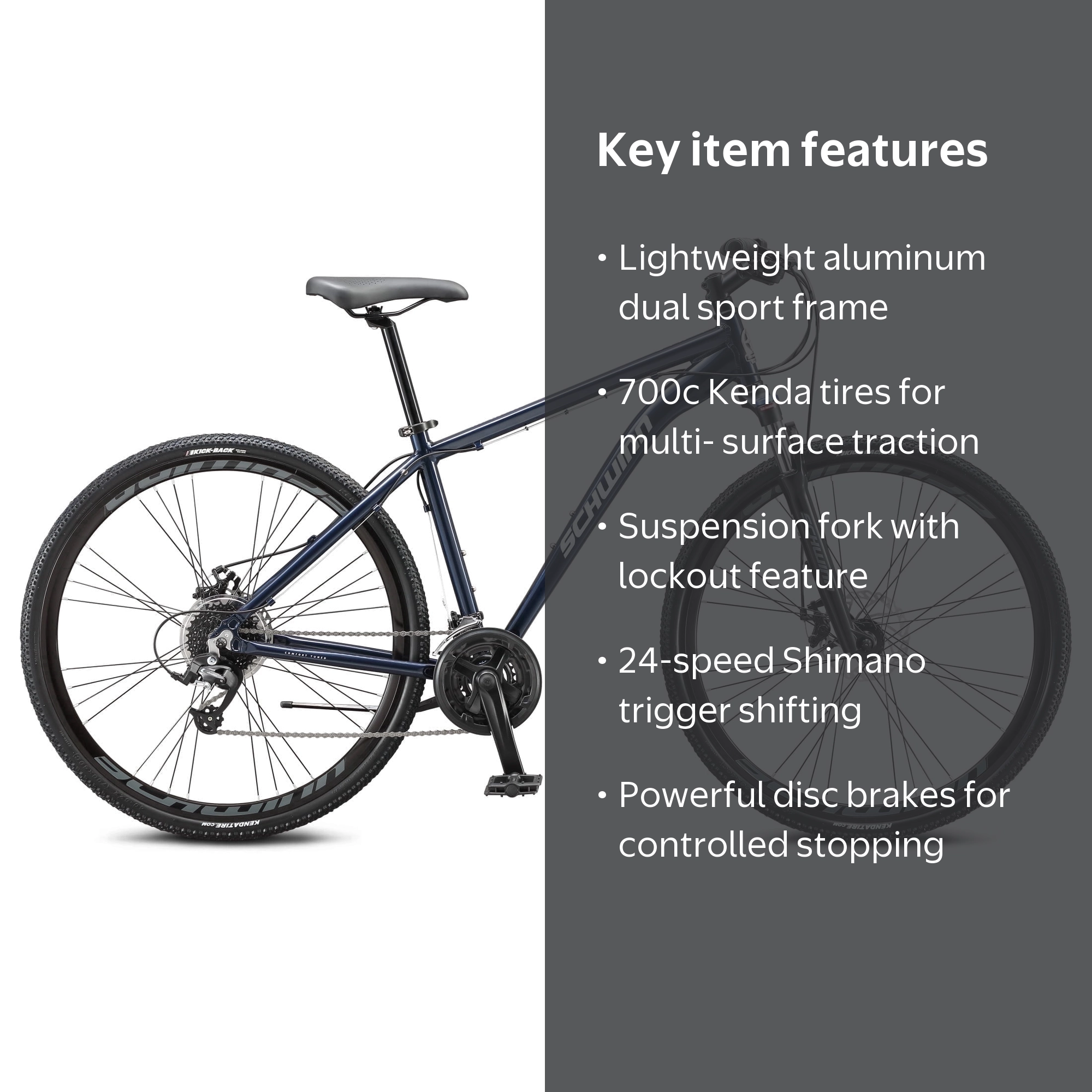 Schwinn GTX 4 Dual Sport Bike, 700c Wheels, 24 Speeds, Large Frame