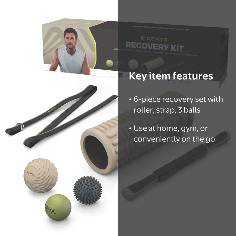 Centr Recovery Kit, Targets Sore Muscles, 6-Piece Set with 3-Month