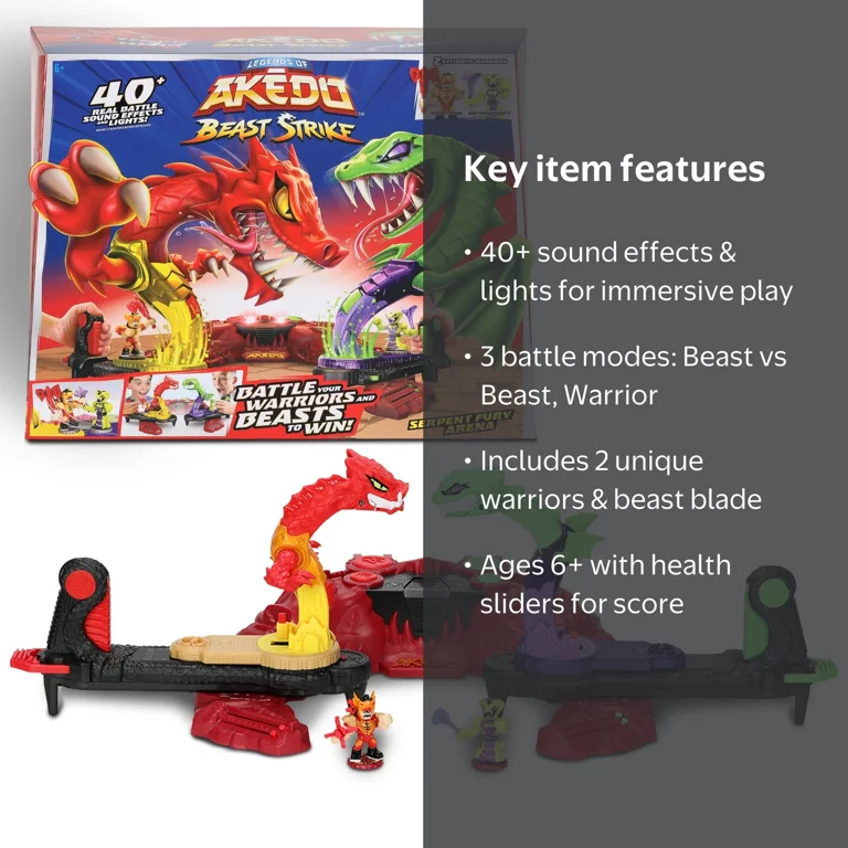 AKEDO, Beast Strike Arena, Serpent Fury with Lights & Sounds, Ages