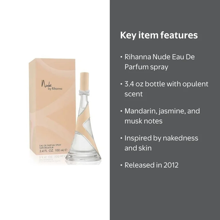 Rihanna Nude Perfume-Sensual Eau De Parfum Spray for Women 3.4 oz