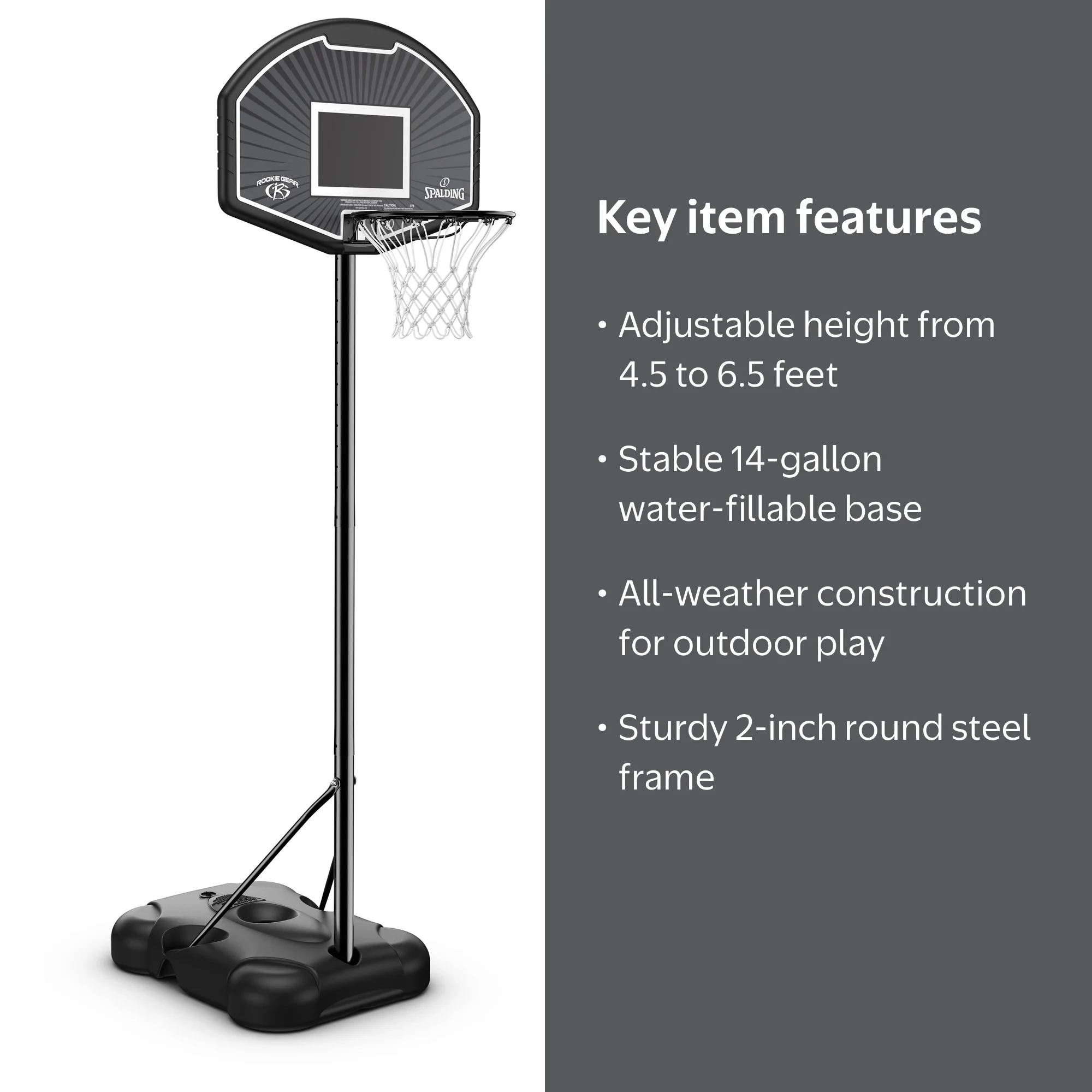 Spalding 32-Inch Portable Basketball Hoop with Eco-Composite