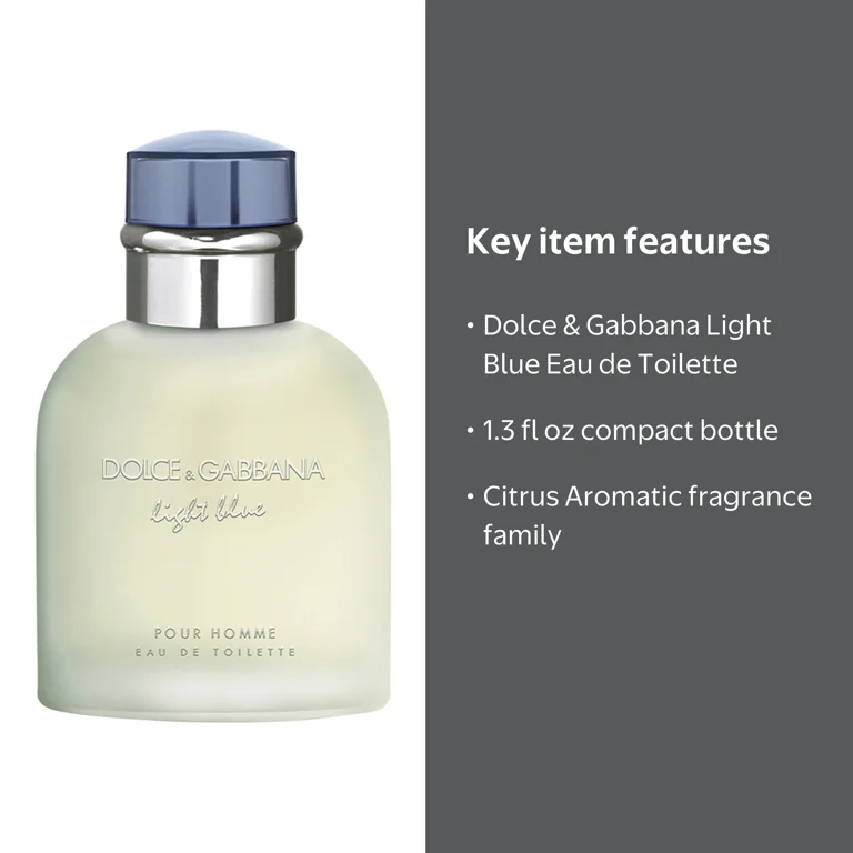 Dolce & Gabbana Light Blue Cologne for Men, 1.3 oz Eau de Toilette