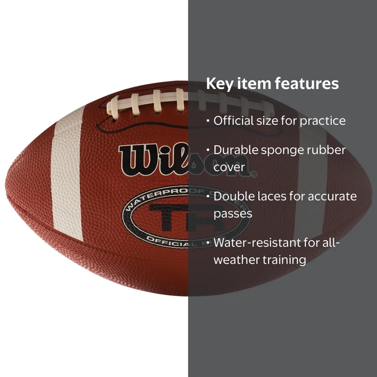 Wilson¬Æ TR Official Size Rubber Football for Practice and