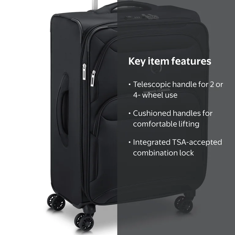 デルセー スカイマックス2.0 ウィークエンダー ブラック　キャリーオン　海外 DELSEY PARIS, Sky Max 2.0 Softside Spinner Luggage, 24
