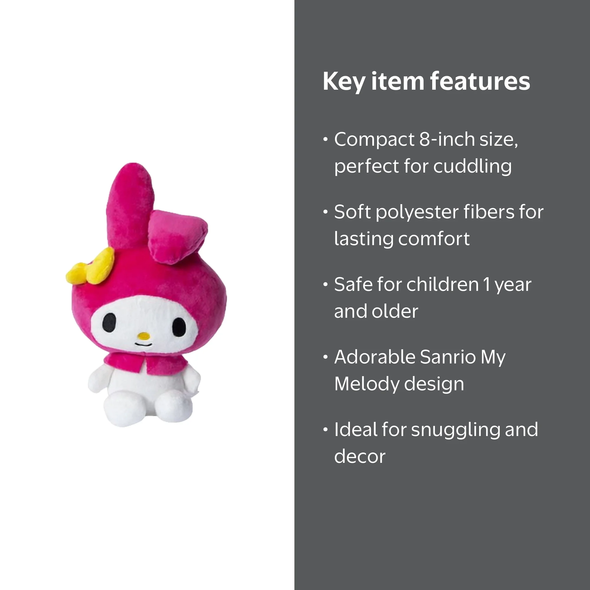Sanrio My Melody Plush 8in - Hello Kitty Collection, Kawaii