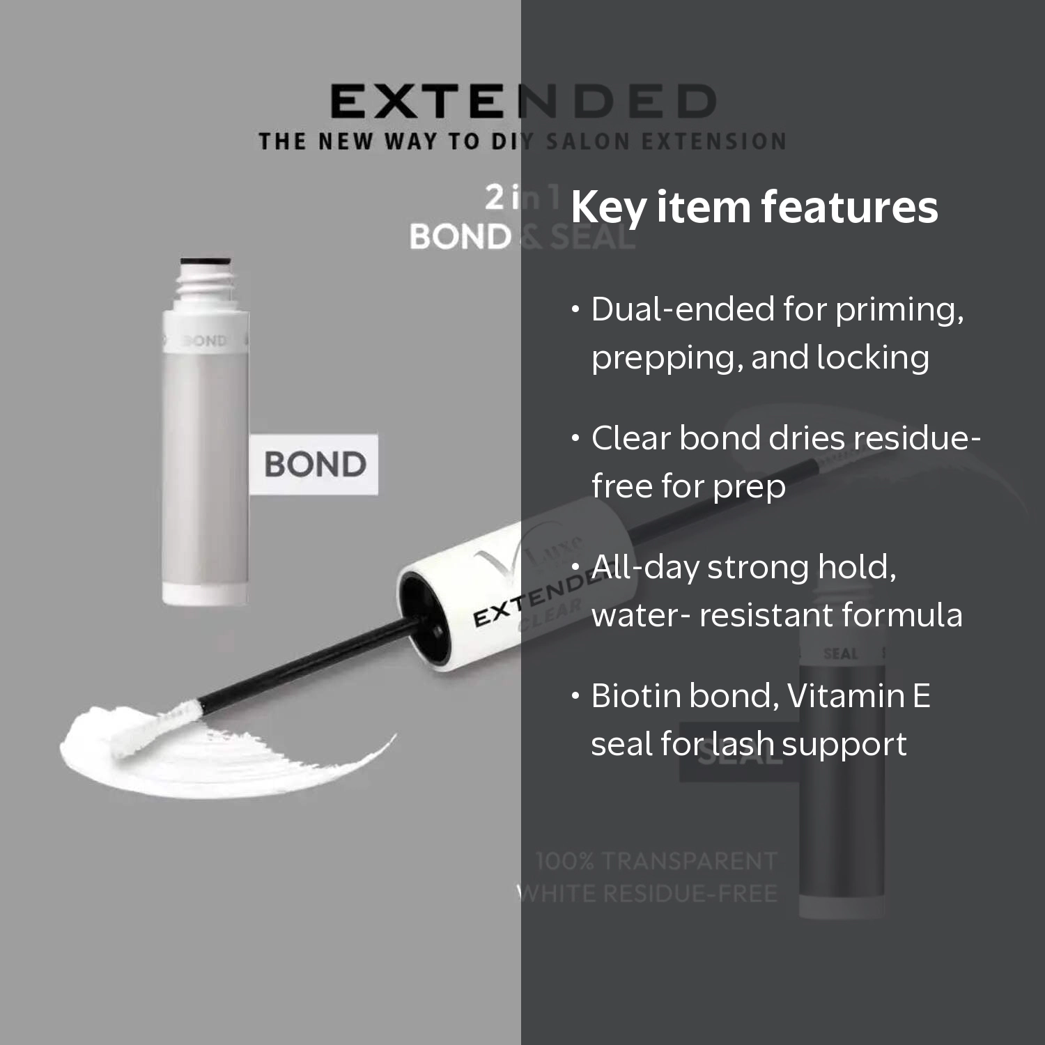 VLuxe Extended Clear Bond & Seal for False Eyelash Wisps, Dual
