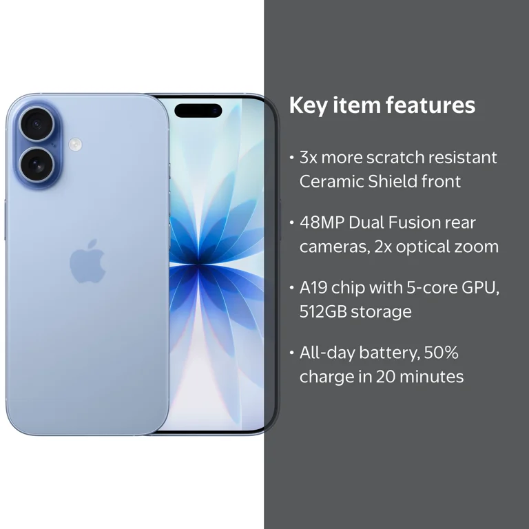 AT&T iPhone 17 512GB Mist Blue - Walmart.com
