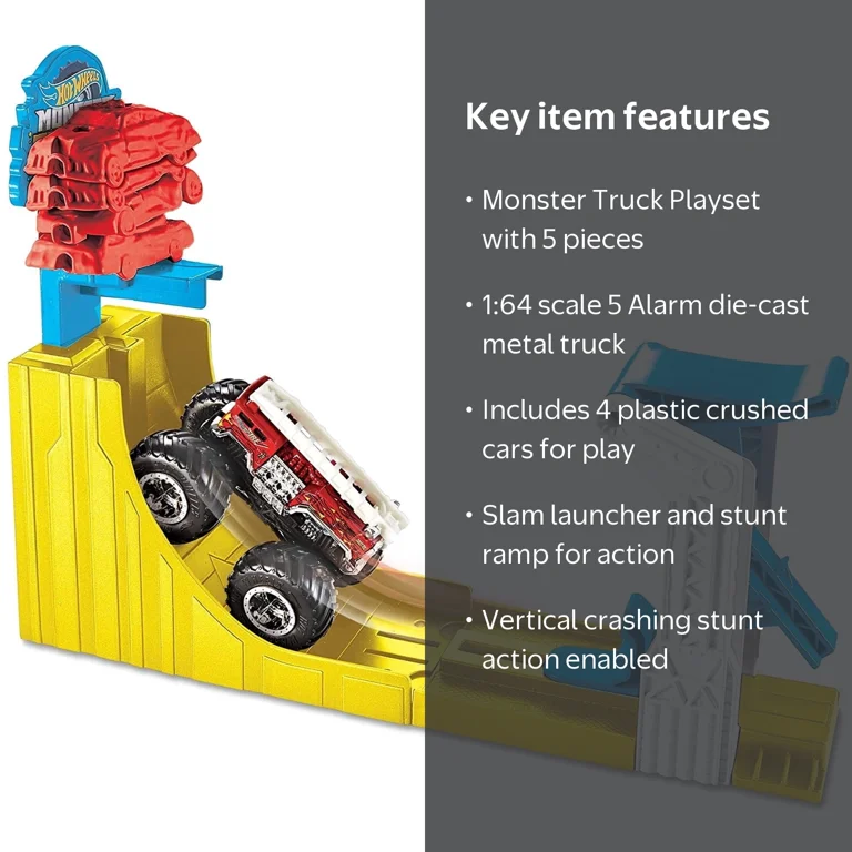 Hot Wheels Monster Trucks Big Air Breakout Play Set, 5 pcs
