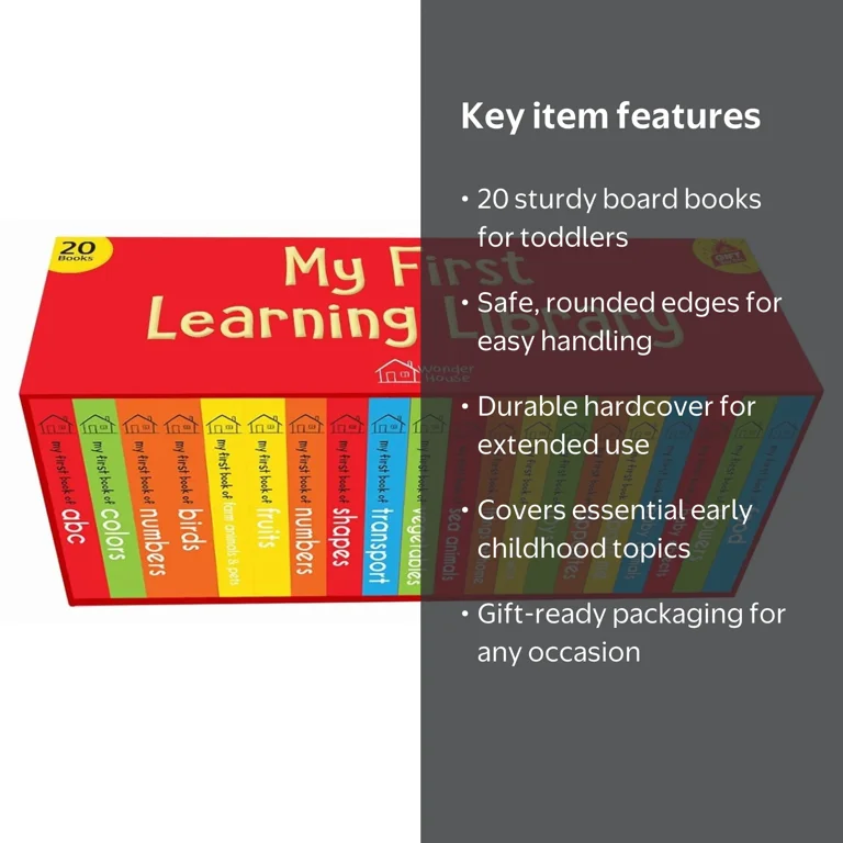 Wonder House, My First Library, 20 Board Books Set for Toddlers