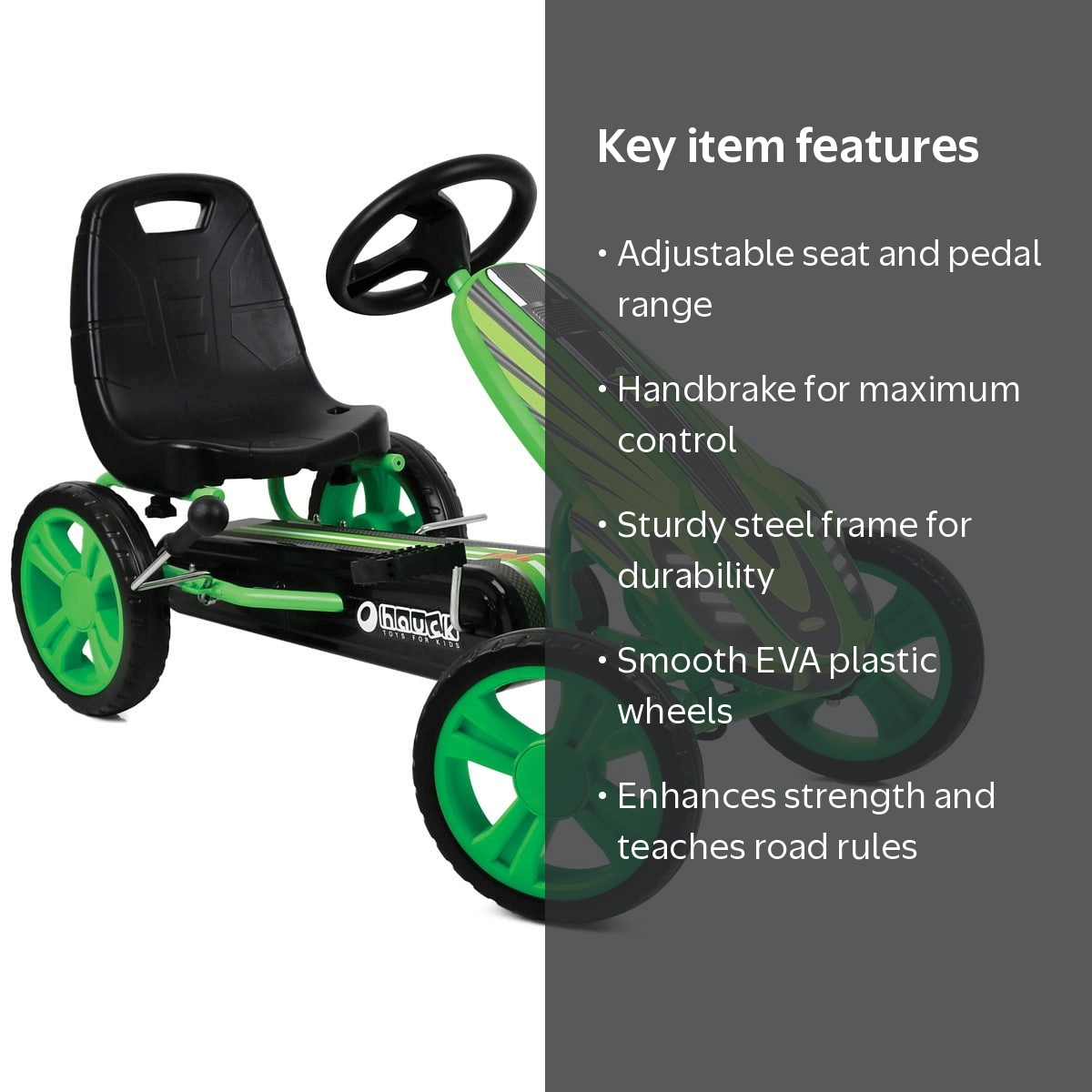 hauck Speedster Pedal Go Kart with Adjustable Bucket Seat for Kids