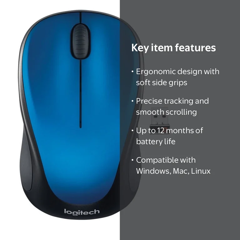 Logitech, Wireless Mouse M317, Silver, Unifying Receiver - Walmart.com