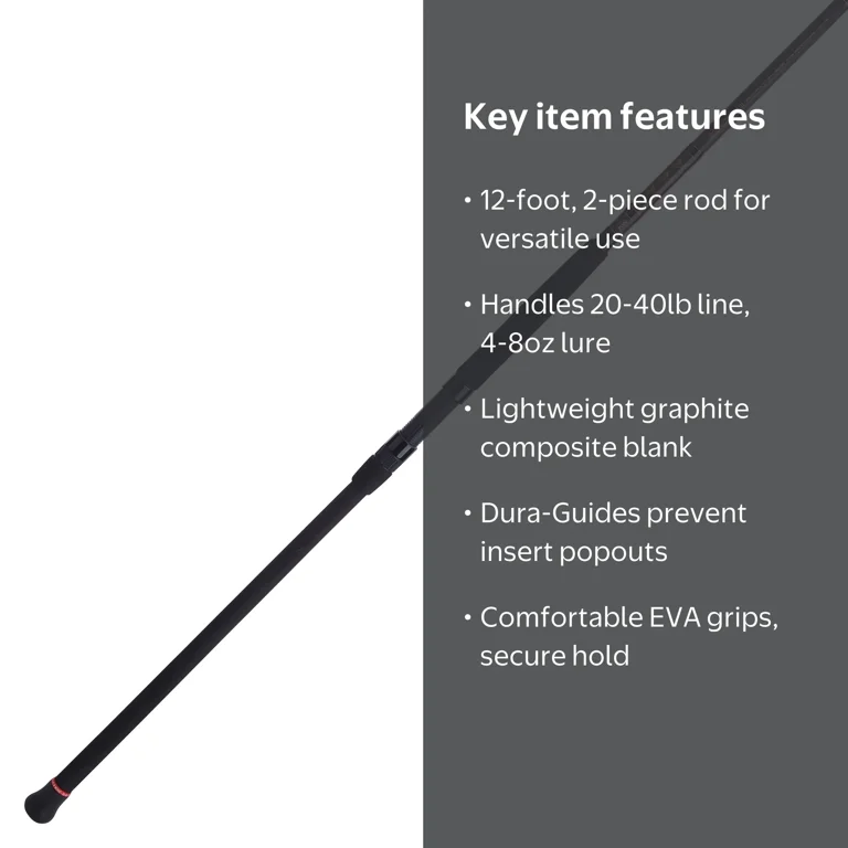 Free Shipping! PENN Squadron III Surf Spinning Rod 12' Heavy 2