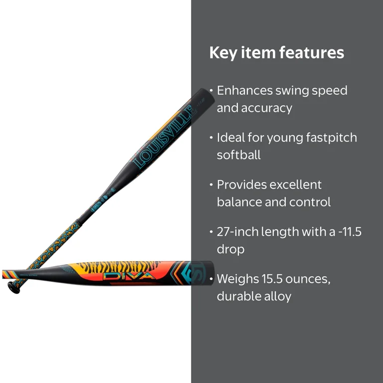 Louisville Slugger 2022 Diva (-11.5) Fastpitch Bat - Tiger Print