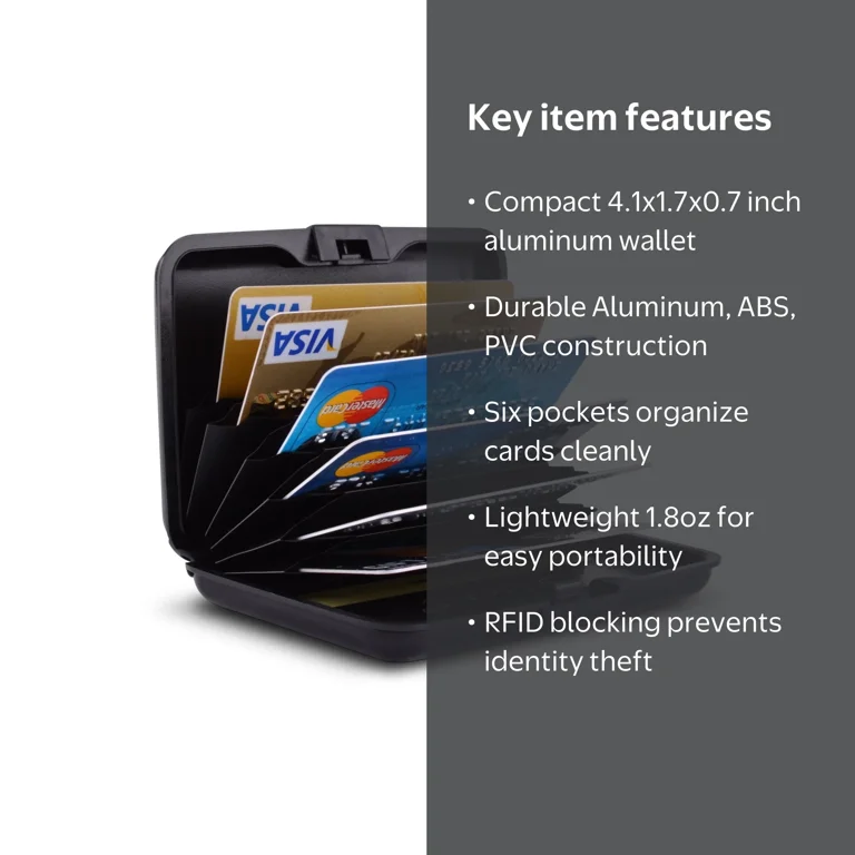 credit card metal sleeve Holder for Women or Men Credit Card Wallet Protector Metal Credit Card Case Holder Pocket Aluminum Steel & Metal