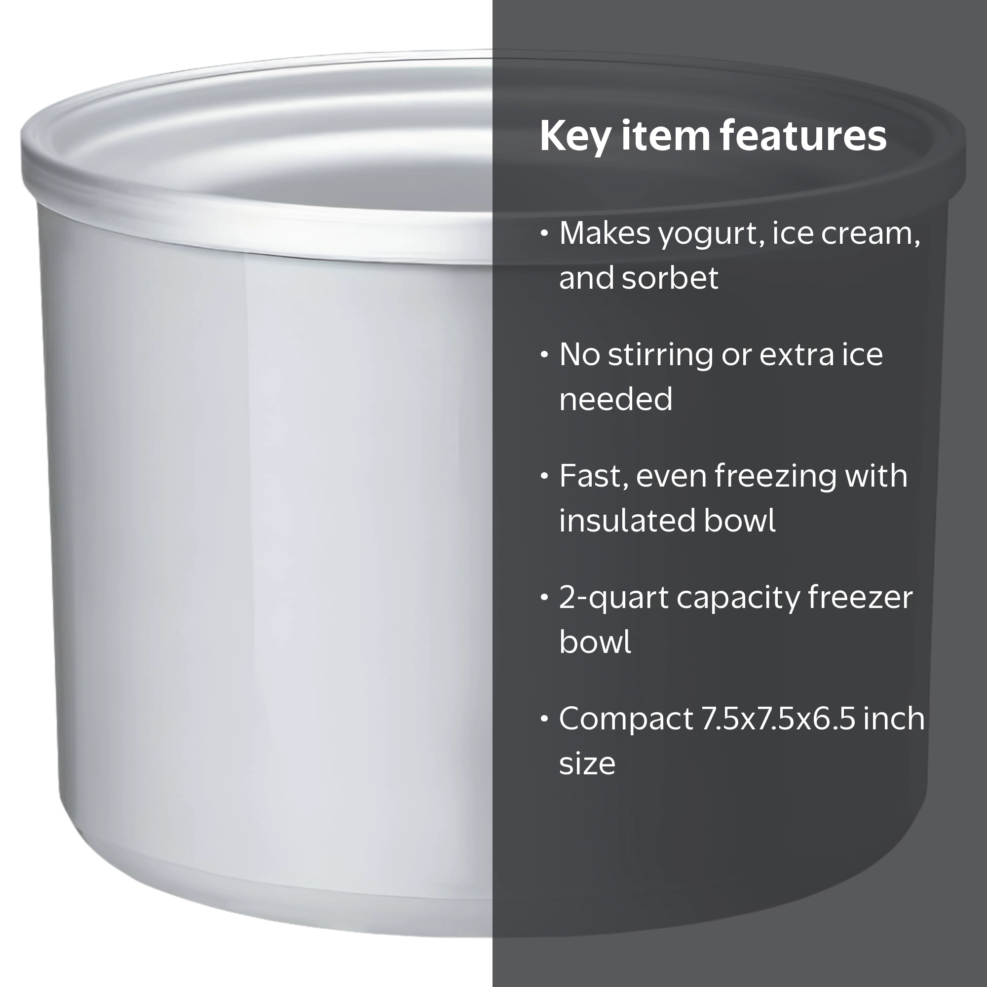 Cuisinart, Ice Cream Maker Bowl, ICE-30RFB 2-Quart, Stainless