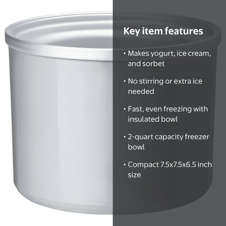 Cuisinart, Ice Cream Maker Bowl, ICE-30RFB 2-Quart, Stainless