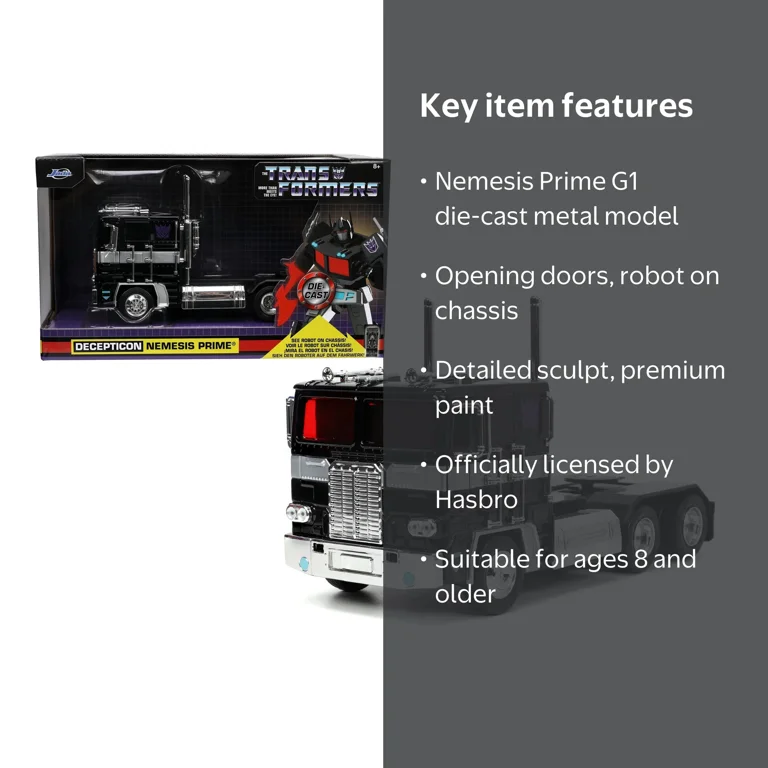 Jada Transformers: Decepticon Nemesis Prime with Robot, 1/24
