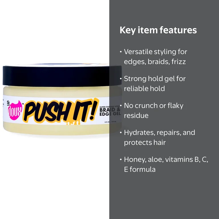The Doux Bee Girl Push It Edge Gel, 2 oz, Frizz Control