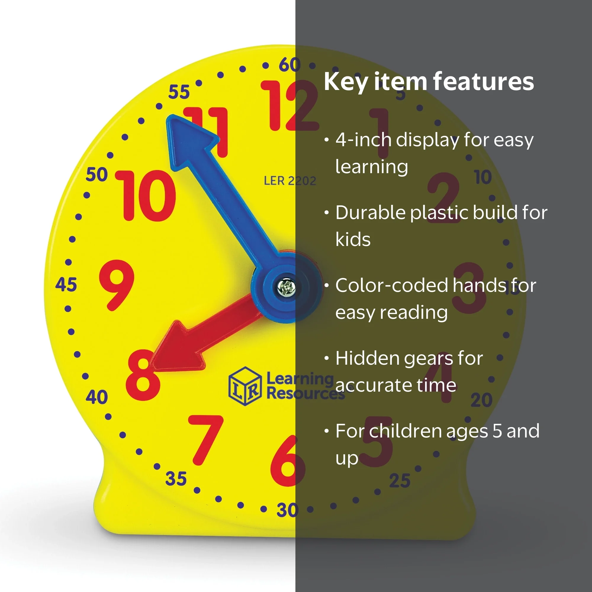 Learning Resources Big Time Mini Clock, Teaching Clock, Classroom
