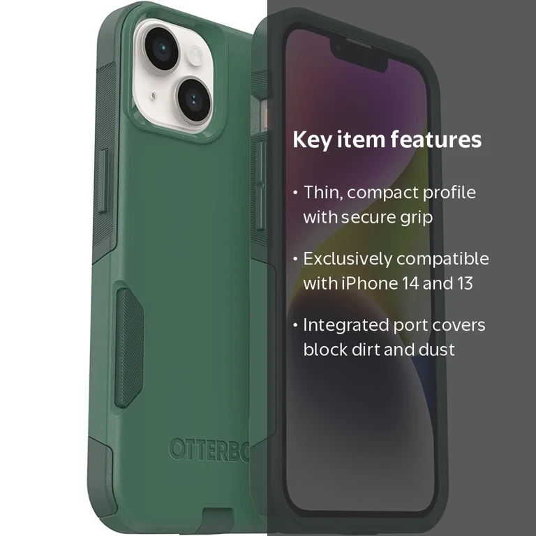 OtterBox, Commuter Series Case for iPhone 14 and iPhone 13, Green