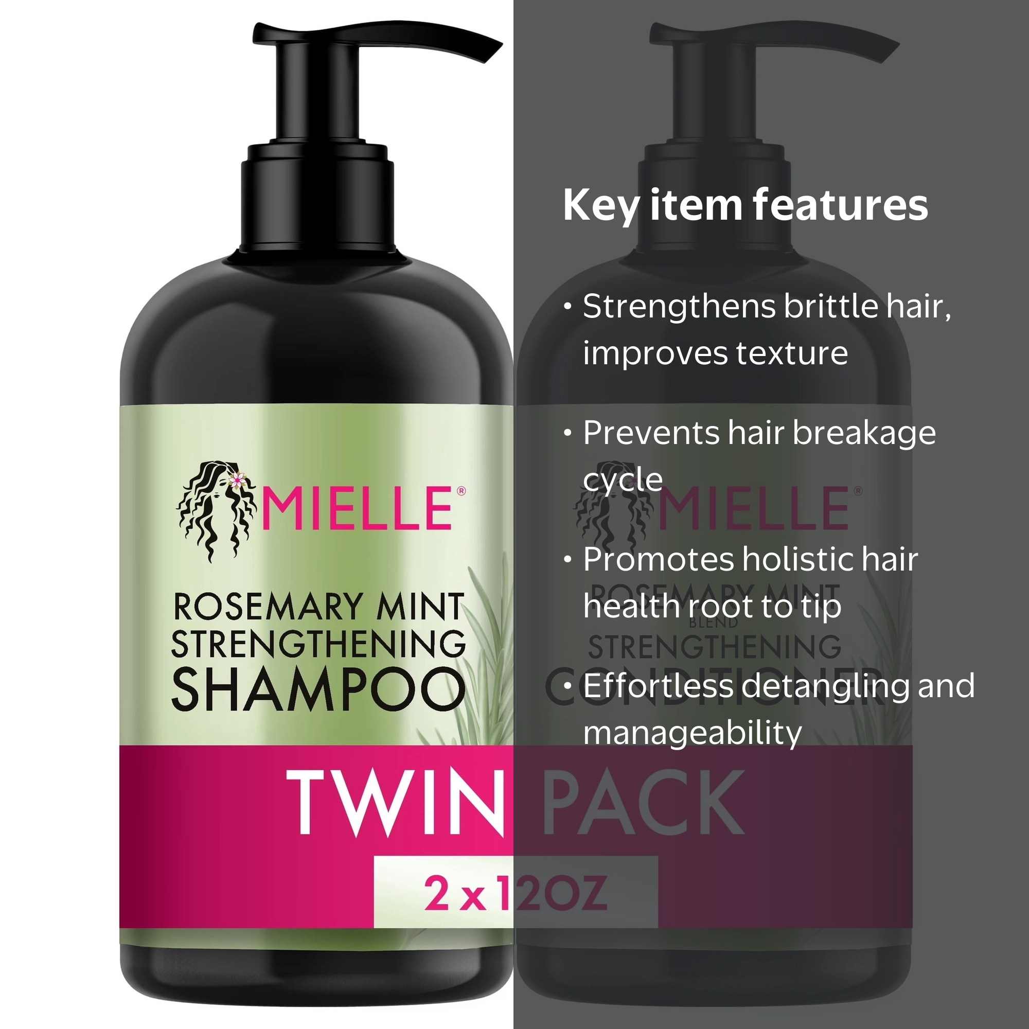Mielle Rosemary and Mint Clarifying Shampoo and Conditioner Set