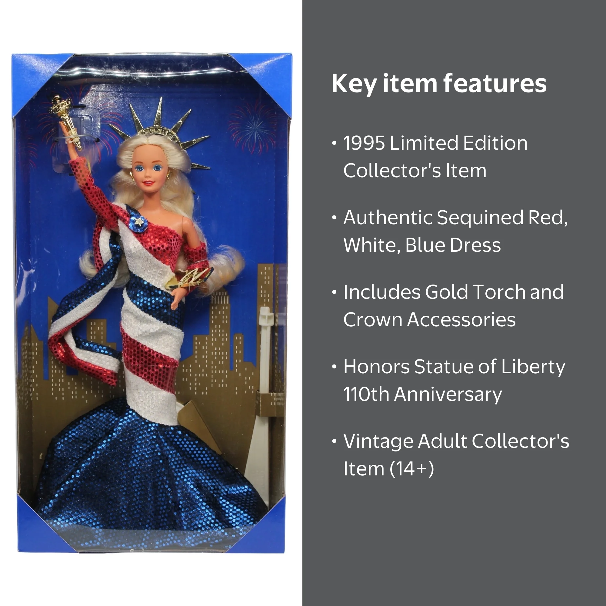 Statue of Liberty Barbie Doll FAO Schwarz Exclusive Limited