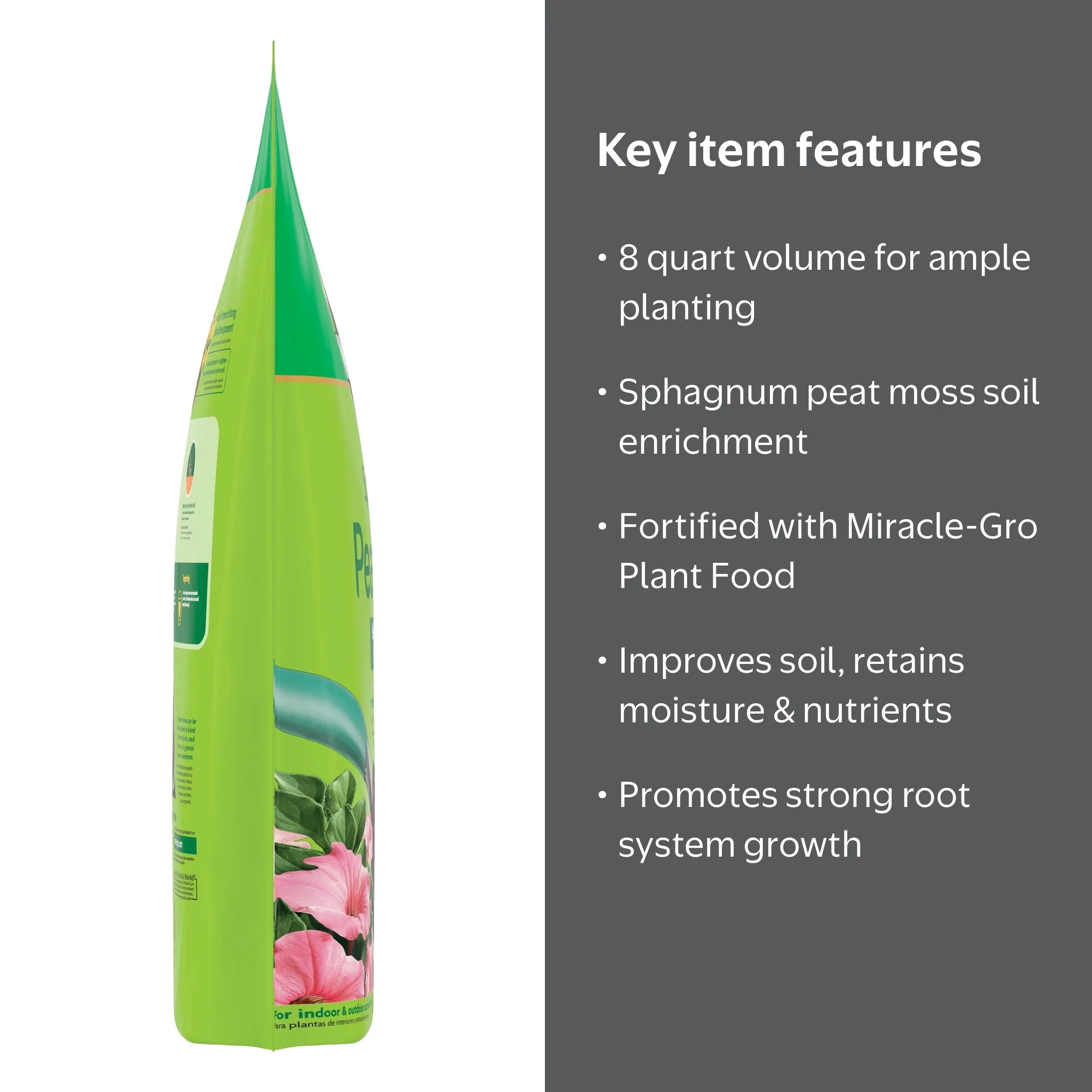 Miracle-Gro Sphagnum Peat Moss, 8 Qt., Potting Soil Mix for Garden