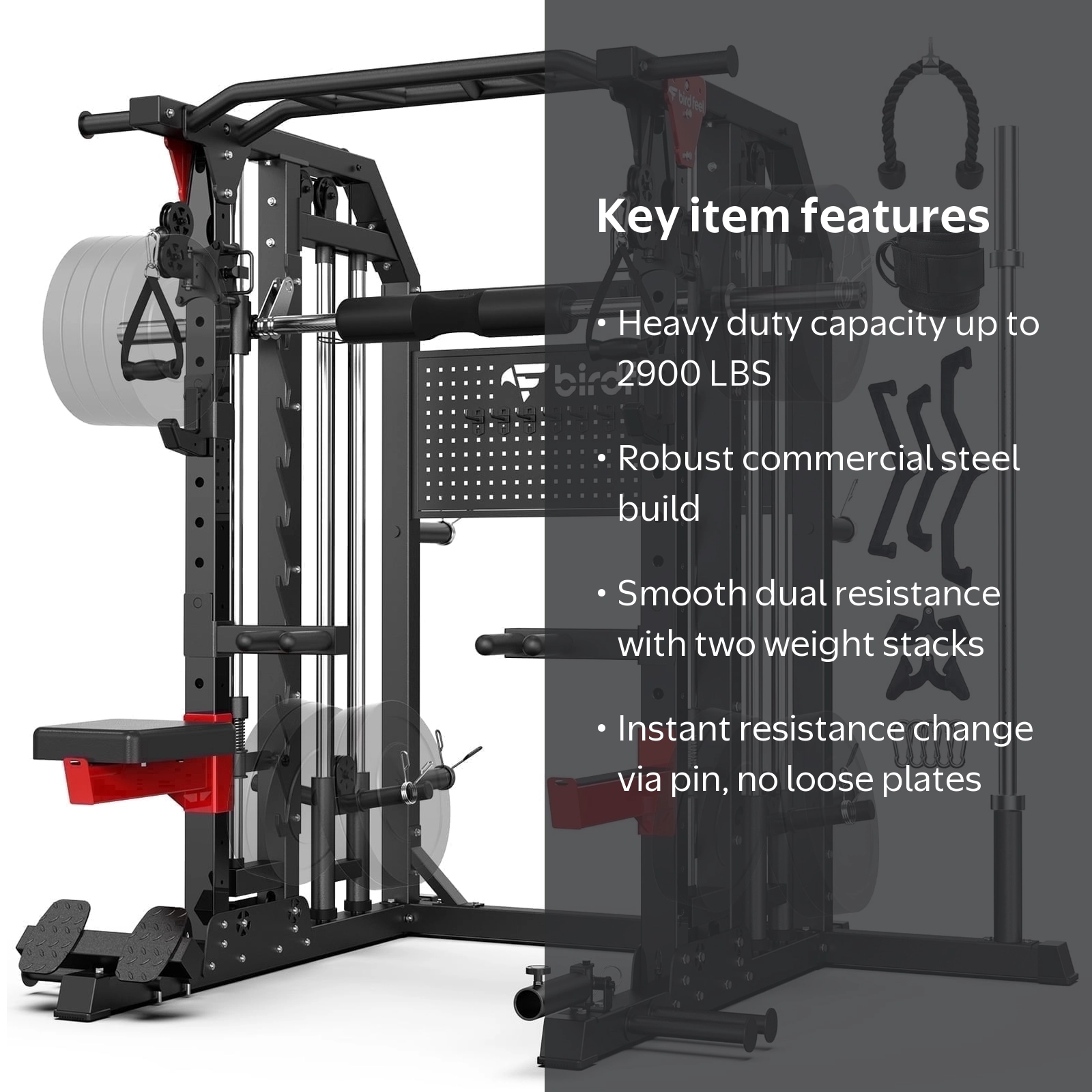 Multi-Function 2900LB All-in-One Smith Machine Power Cage Home Gym