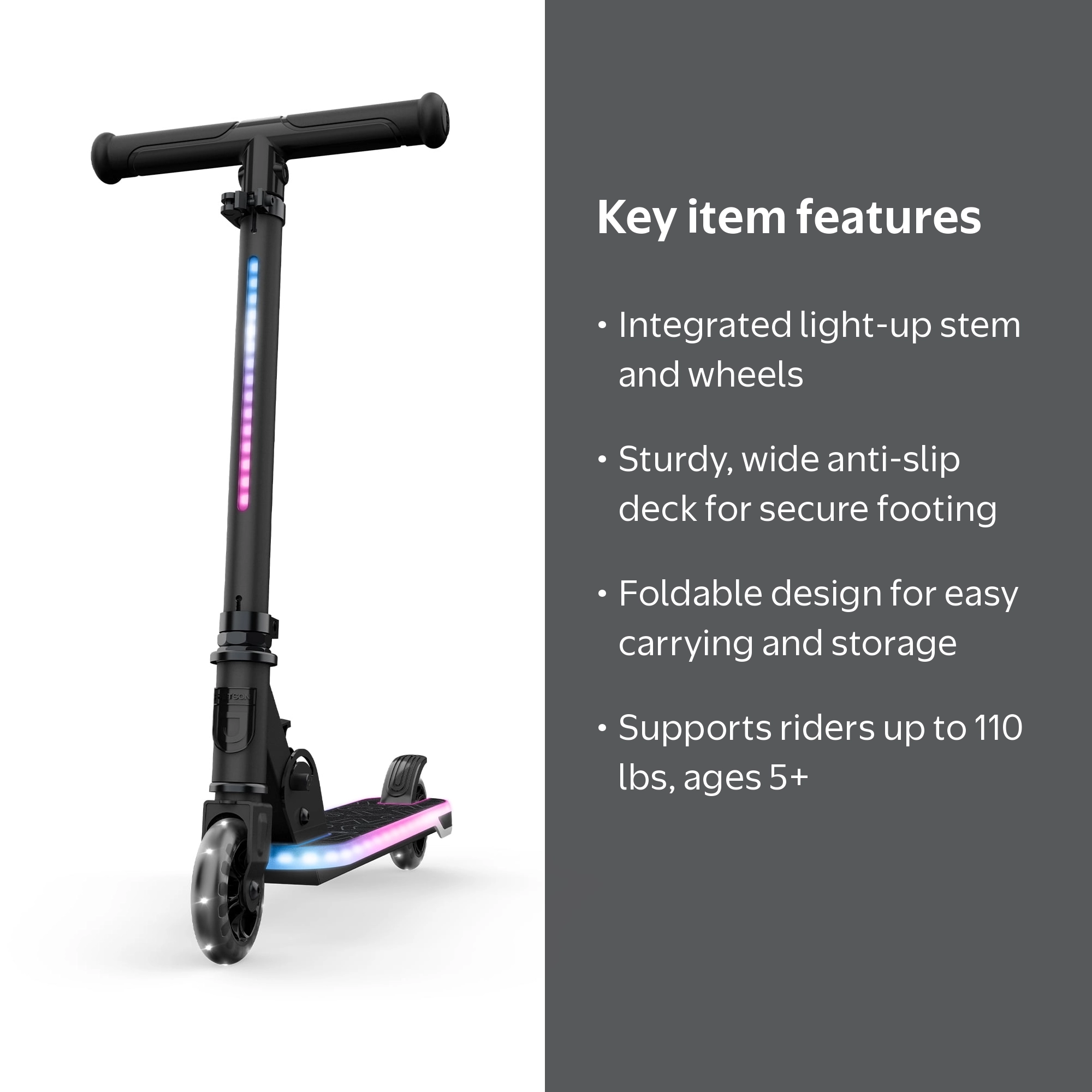 Jetson Orbit X Light Up Kick Scooter, Black, Children 5+ - Walmart.com