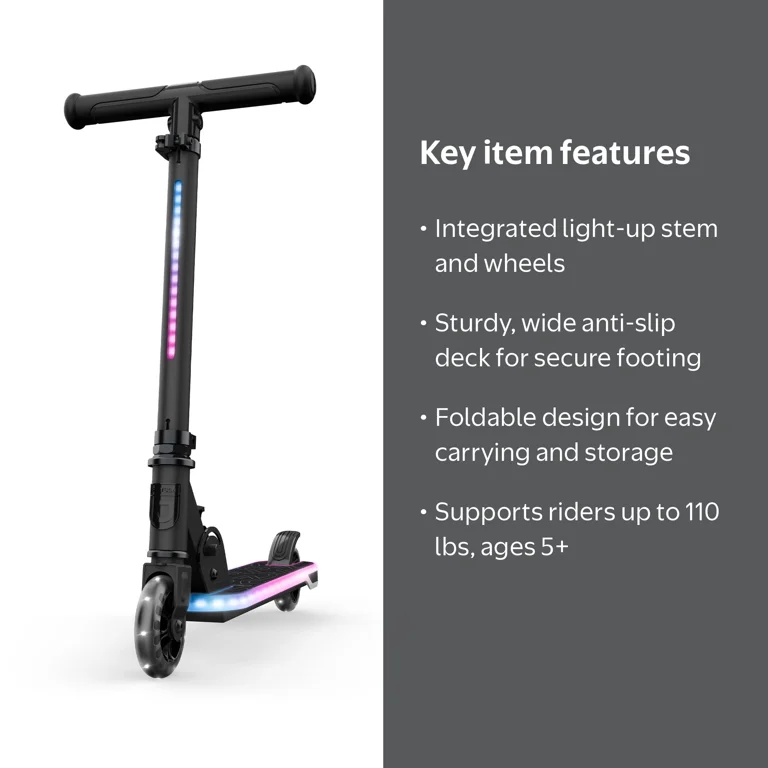 Jetson Orbit X Light Up Kick Scooter, Black, Children 5+ - Walmart.com