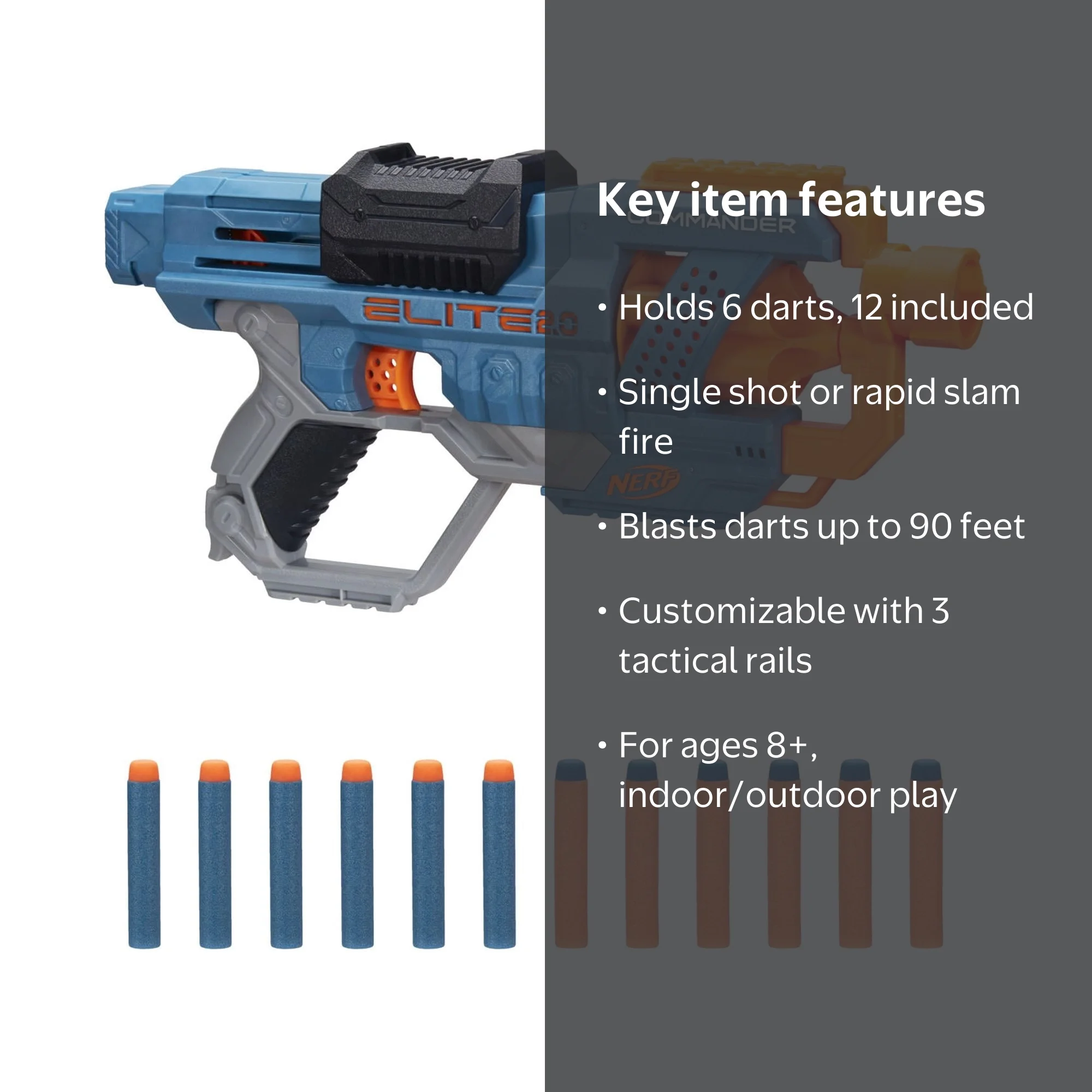 『激レア』NERF ELITE トイガン ダーツ Nerf Elite 2.0 Commander RD-6 Blaster, 12 Darts, 6-Dart Drum