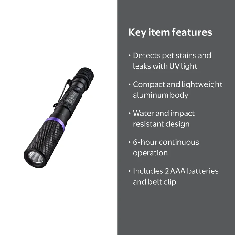 black light inspection flashlight Police Security Ultraviolet UV - 395 NM | 395 NM UV | Rechargeable Design | Compact Penlight Uncover hidden issues effortlessly with this cutting Spectro-UV Tritan Blacklight LED Inspection