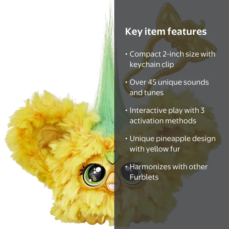 Furby Furblets Hoo-Lah Pineapple Mini Electronic Plush Toy for