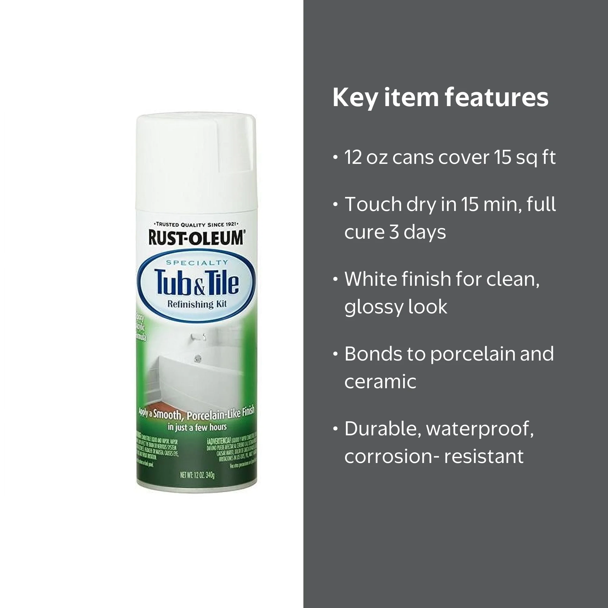 280882 12 oz Tub-N-Tile Epoxy Spray, White - Walmart.com