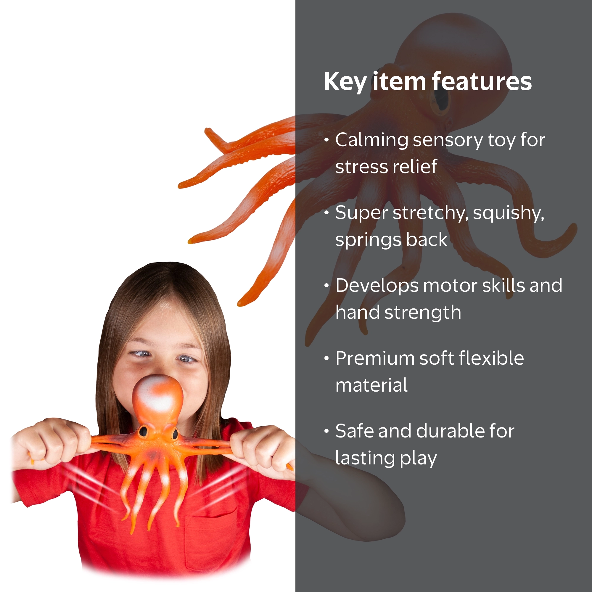 Rep Pals - Octopus by Deluxebase. Stretchy Squishy Animal Figure
