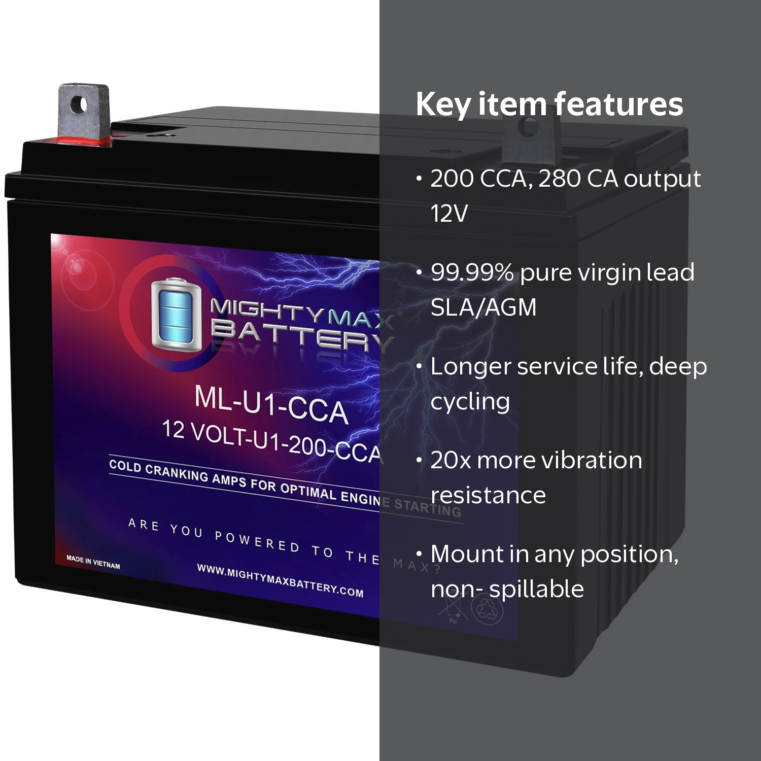 Mighty Max Battery, ML-U1 200CCA Battery for Gravely ZT 2048 Mower