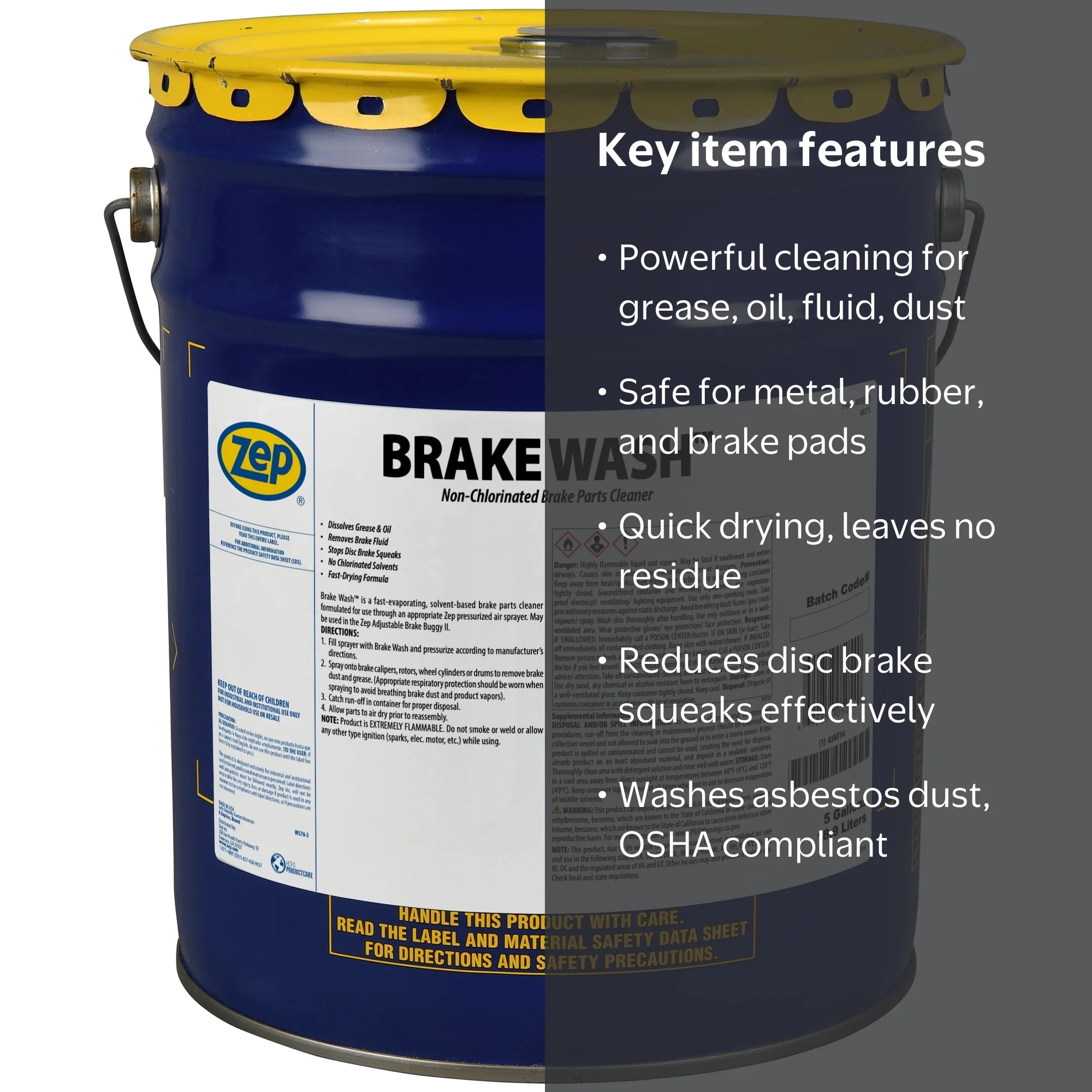 メンテナンス V dry break pro sg Zep Brake Wash Non-Chlorinated Brake Parts Cleaner, 50535, 5