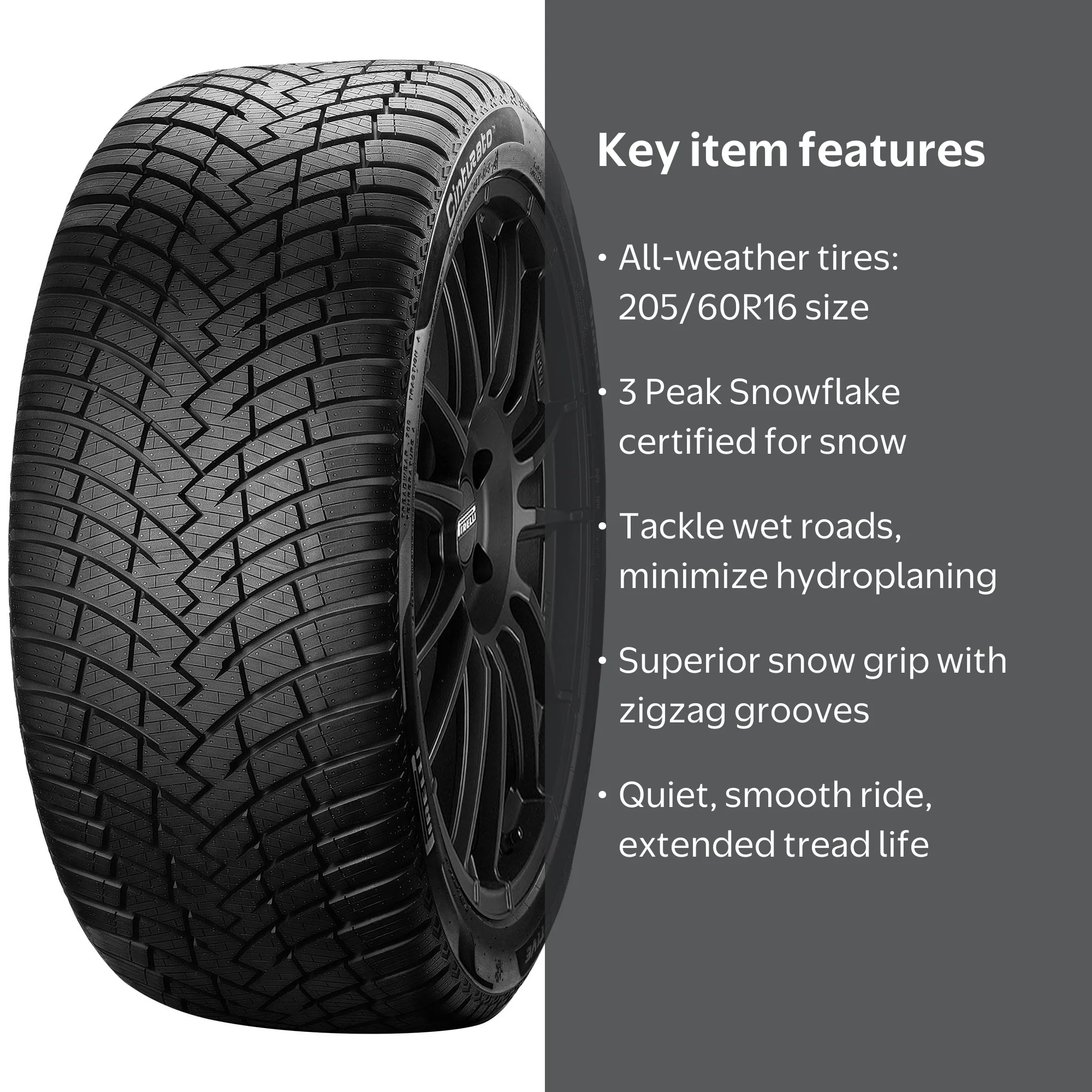 Pirelli Cinturato WeatherActive All-Weather Tire 205/60R16 92H