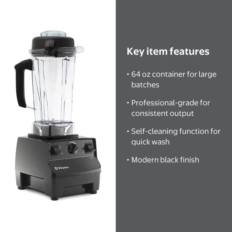 Vitamix TNC5200 VMO111ブレンダー 黒 Vitamix 5200 Professional-Grade Blender with Self-Cleaning 64 oz